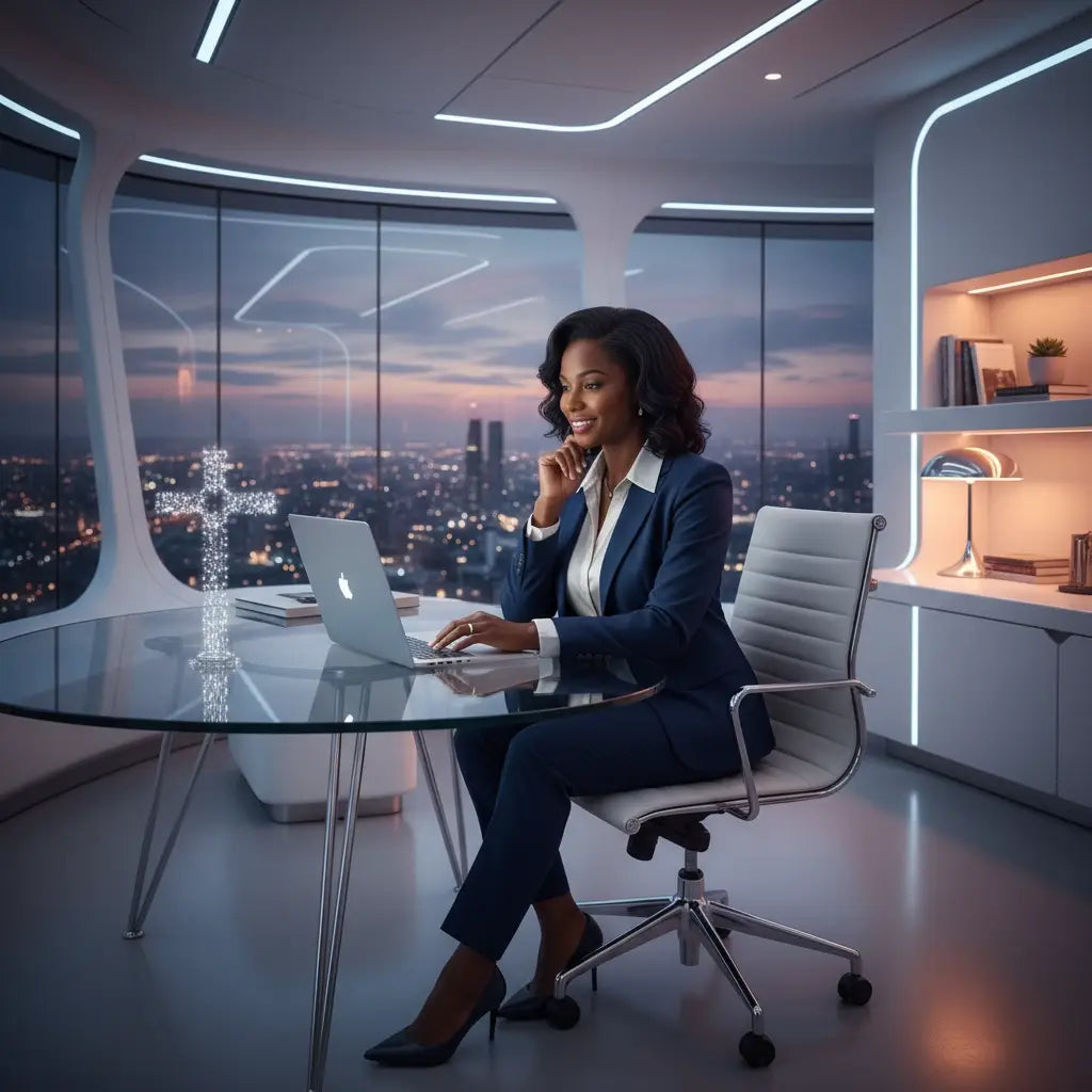 Modern white leather office chair for Christian professionals in faith-based workplace culture