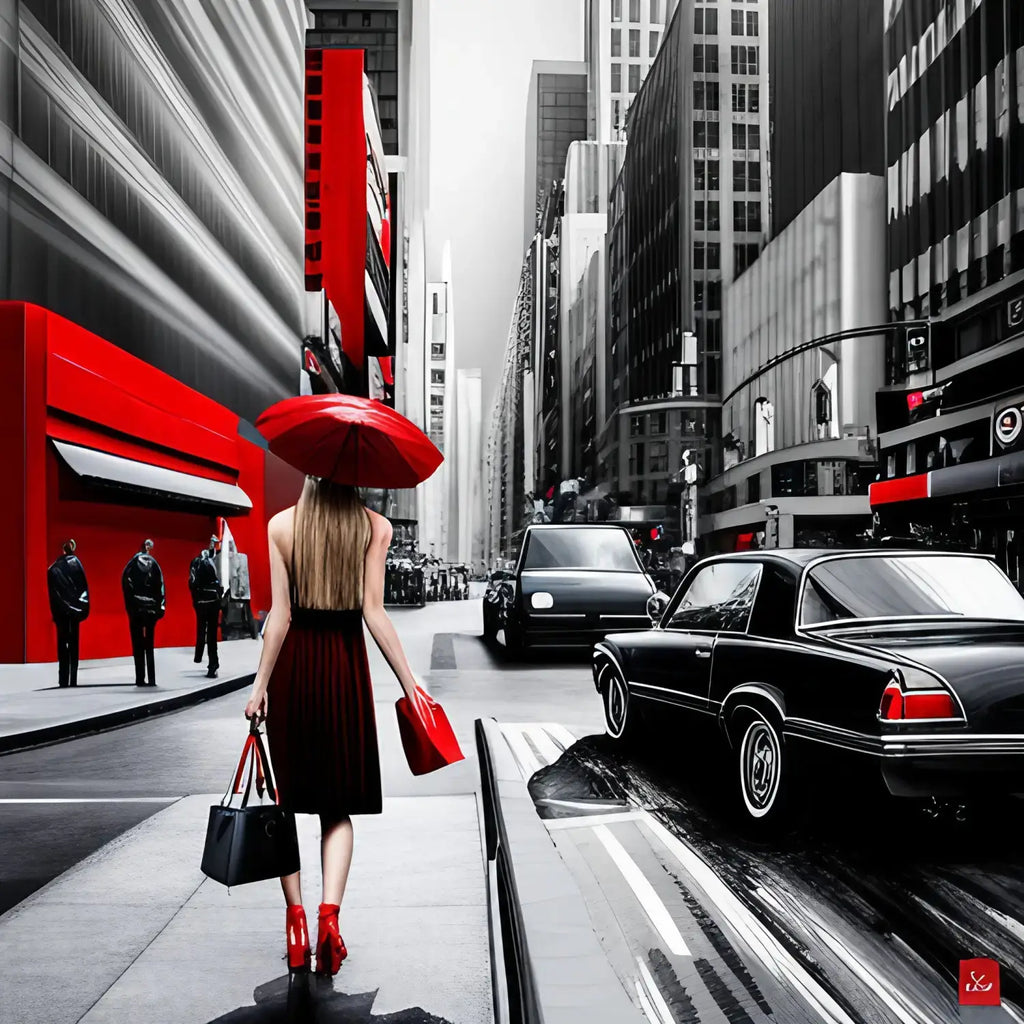 Woman in black dress and red heels, exemplifying effective networking for professional success.