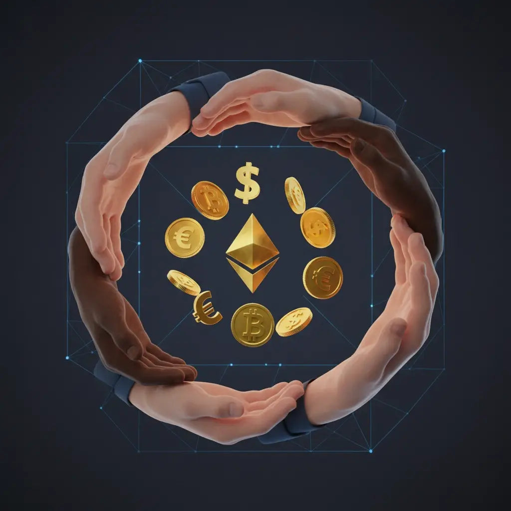 Gold Ethereum coin with diamond design for Christian entrepreneurs on biblical principles