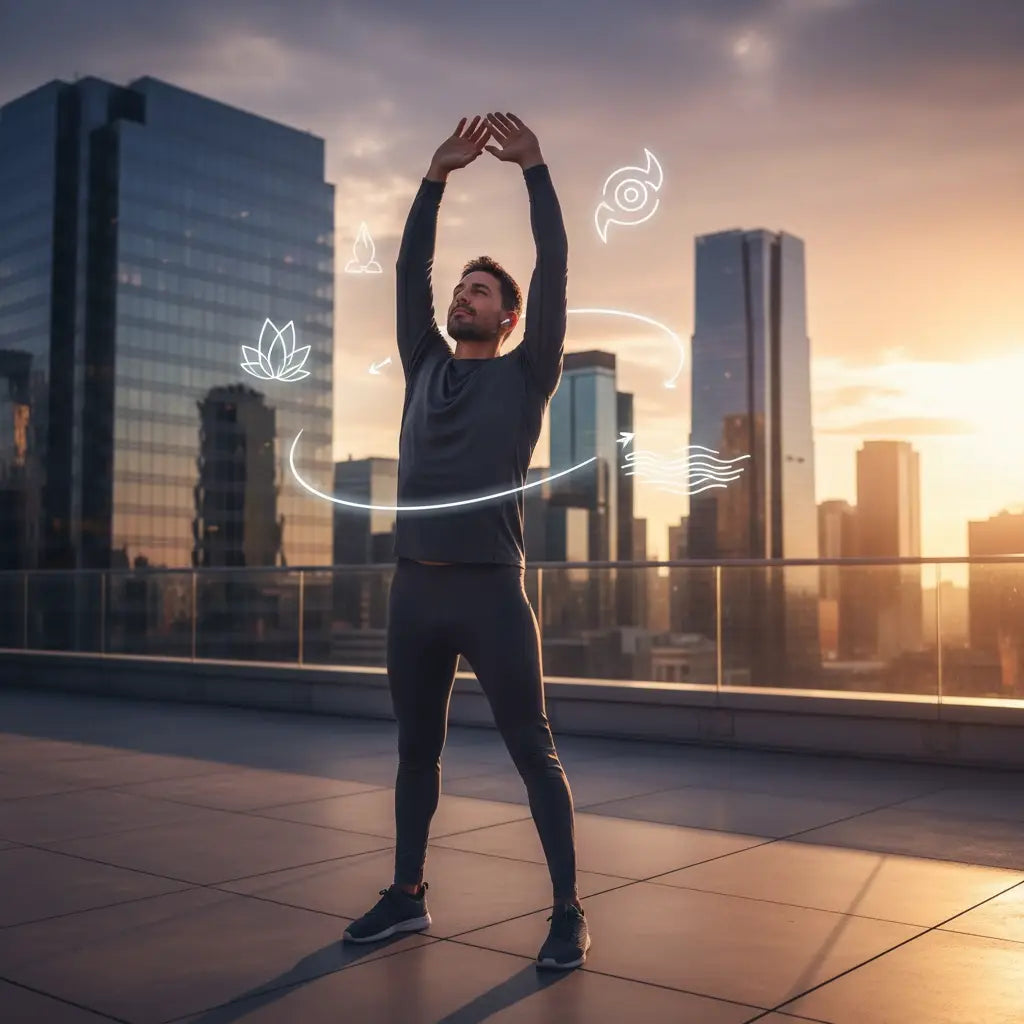 Black tracksuit with white accents for faith-based productivity and spiritual discipline